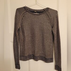 Maje Two-Tone Black and Gold Knit Sweater